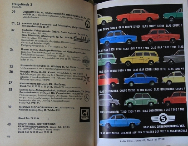 "Internationale Automobil und Motorradausstellung" Automobile-Exhibition-Catalog 1961 (2780)