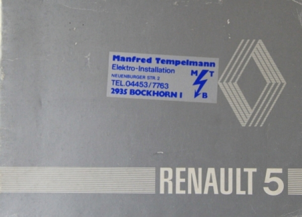 Renault 5 TL 1979 Ownermanual (2832)