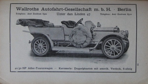 Wallroth "Im Auto durch Berlin" Traveljournal Berlin 1912 (2846)