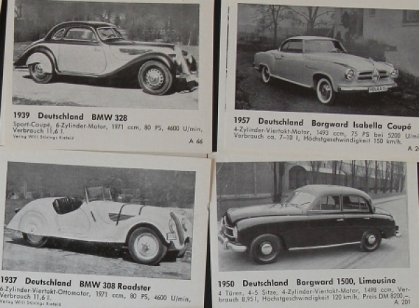 Wistue "Das Kraftfahrzeug" 1958 Stuennings Verlag 80 Scrappictures (2859)