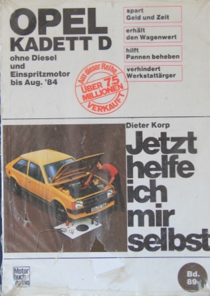 Korp "Opel Kadett D - Jetzt helfe ich mir selbst" 1984 Repairmanual Volume 89  (2861)