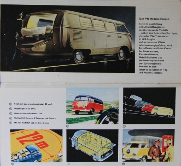 Volkswagen T1 Transporter Modelprogram 1956 Reuters-Drawings Carbrochure (2947)