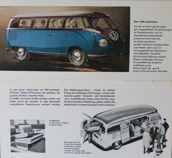 Volkswagen T1 Transporter Modelprogram 1956 Reuters-Drawings Carbrochure (2947)