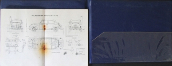 Volkswagen Beetle 1300 Typ-Paper 1970  Ownermanual in original Boardmap (2952)