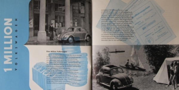 Volkswagen Modelprogram 1955 "Festprogramm Feier des millionsten Volkswagens" Carbrochure (3186)