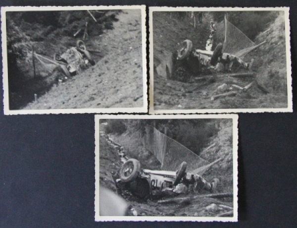 Chiron Accident at Grand-Prix Germany 1936 three original photos (3498)