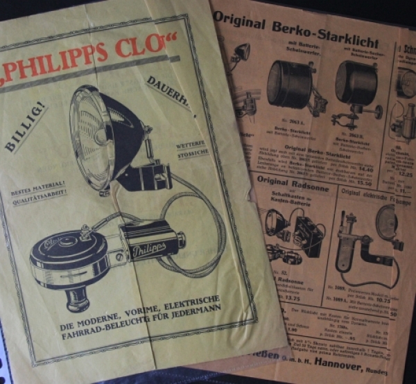 Philipps Clou Bicycle-Headlights 1939 Bicyclebrochure (3541)