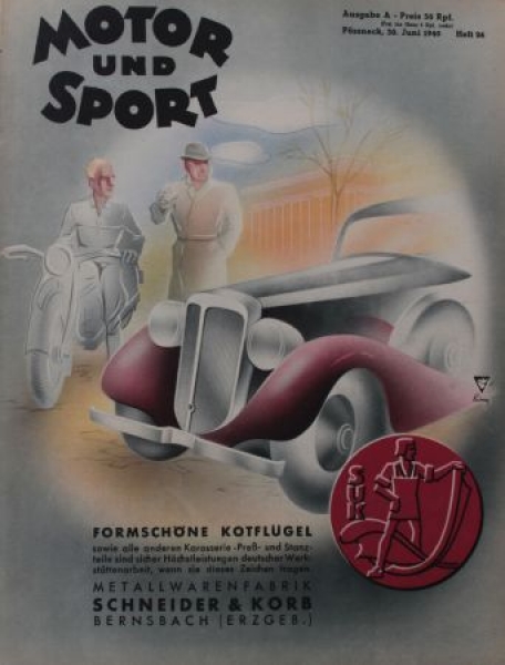 "Motor & Sport" Motor-Magazine Poessneck 1940 bounded halfyear  (3614)