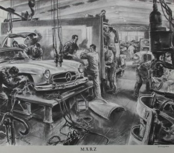 Mercedes-Benz Advertising-Calendar 1955 Liska (3660)