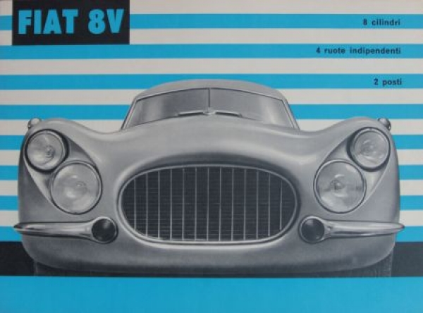 Fiat 8V 2 Posti 8 Cylindre Modelprogram 1953 Carbrochure (3693)