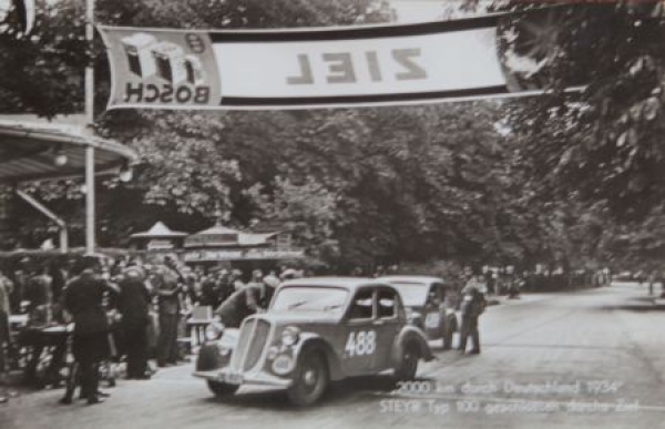 Steyr Type 100 "2000 Kilometer durch Deutschland" 1934 postcard (3594)