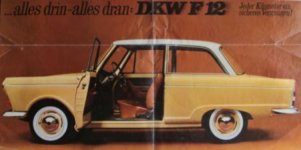 DKW F 12 Modelprogam 1965 "Der Wagen der alle Wuensche erfuellt" Carbrochure (3715)