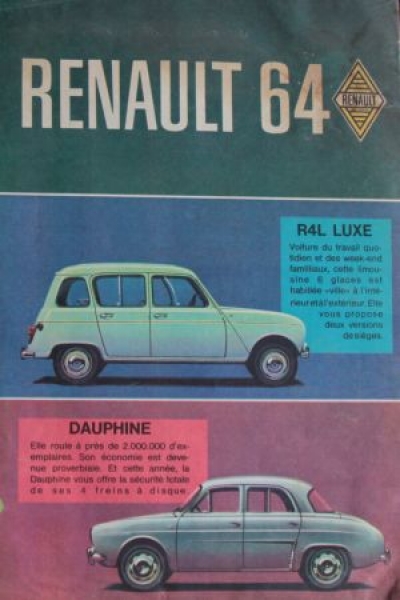 Renault Modelprogram 1964 Carbrochure (3716)