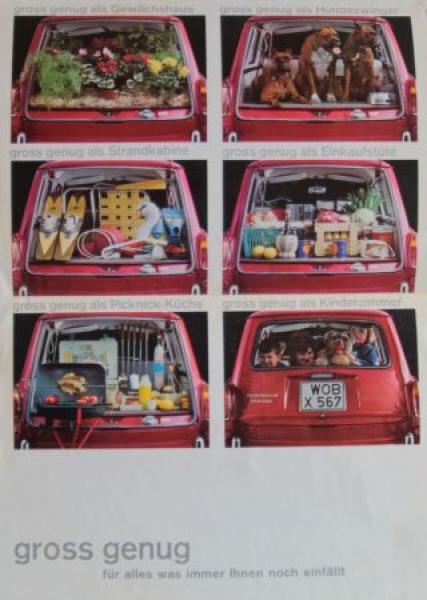 Volkswagen 1500 Modelprogram 1963 "Grosser Familienwagen" Carbrochure (3719)
