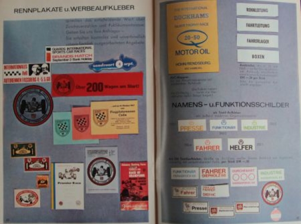 Fahnen-Fleck Program 1966 "Programm für Club und Sport" Motorracing-Catalog (3791)