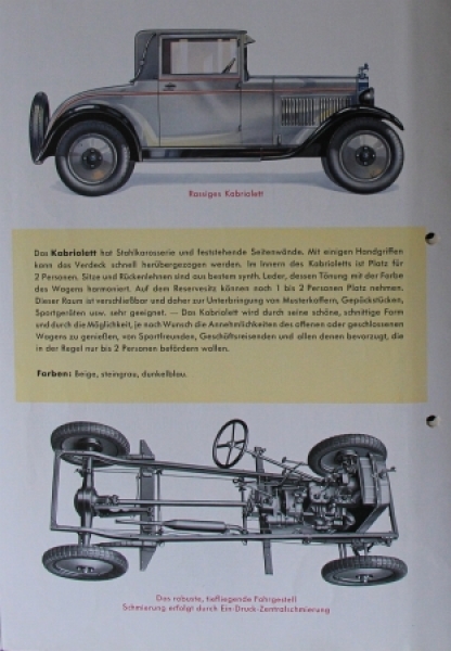 Hanomag Modellprogramm 1931 Viersitzer Automobilprospekt (3815)