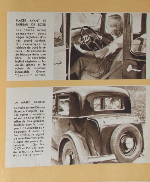 Citroen 8 CV - 15 CV Modelprogram 1933 Carbrochure (3913)