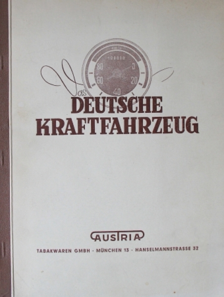 Austria Cigarettes "Deutsche Kraftfahrzeuge" Automobile-Scrapbook 1952 (8483)