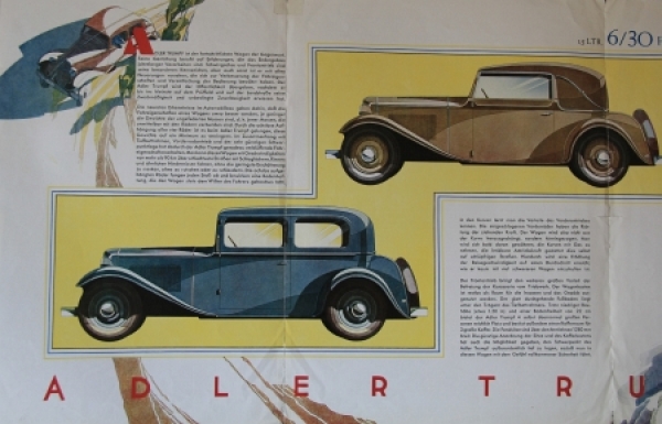 Adler Trumpf Modelprogram 1932 Reuters Carbrochure (3957)