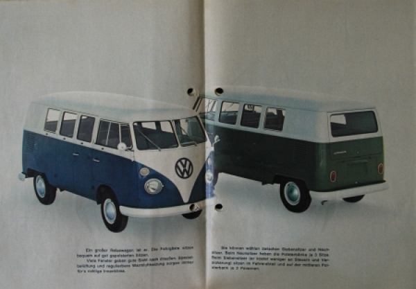 Volkswagen T1 Transporter Modellprogramm 1964 "Was ist das Besondere am VW-Transporter" Automobilprospekt (3969)