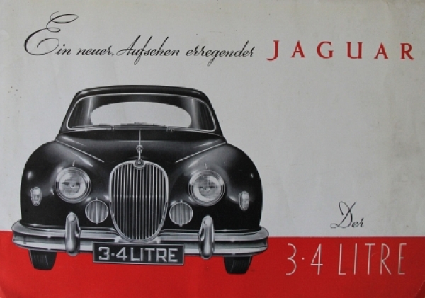 Jaguar 3,4 Litre Modelprogram 1958 "Ein neuer, Aufsehen erregender Jaguar" Carbrochure (3979)