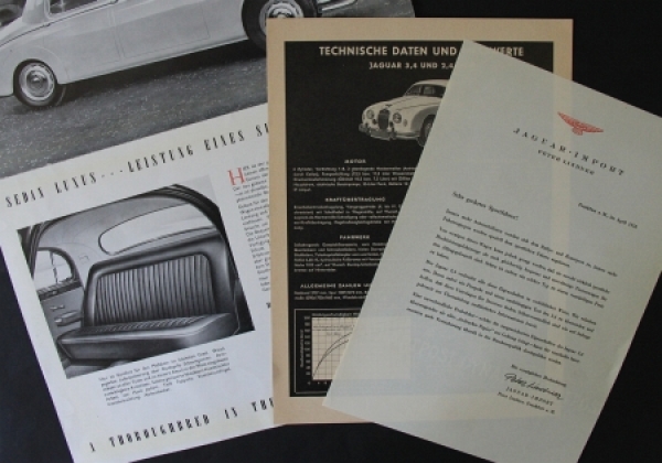 Jaguar 3,4 Litre Modelprogram 1958 "Ein neuer, Aufsehen erregender Jaguar" Carbrochure (3979)