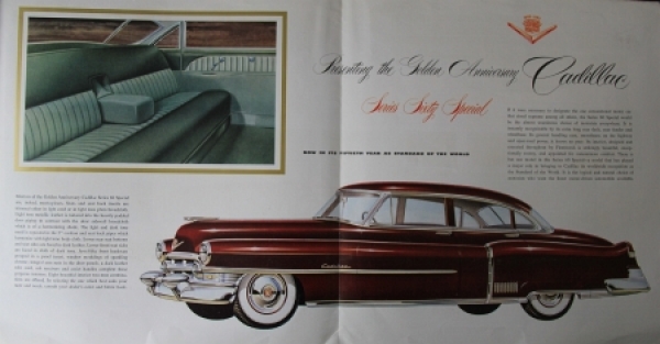 Cadillac Modellprogramm 1952 "Golden Anniversary" Automobilprospekt (4012)