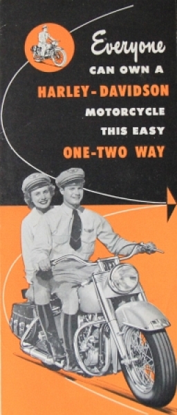 Harley-Davidson Modelprogram 1938 "Everyone can own a Harley" Motorbikebrochure (4029)