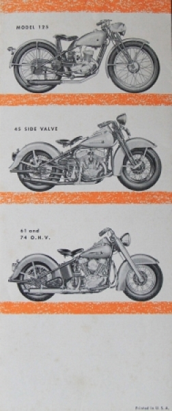 Harley-Davidson Modellprogramm 1938 "Everyone can own a Harley" Motorradprospekt (4029)