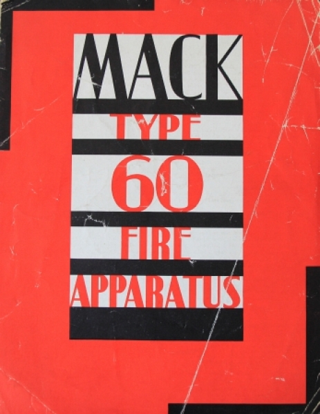 Mack Type 60 Modelprogram 1935  "Fire Apparatus 600 Gallon Pumper" Truckbrochure (4081)