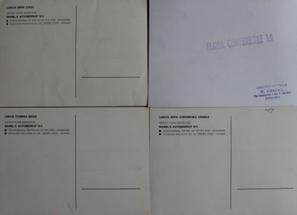 Lancia Modellprogramm 1960 sechs Werkspostkarten (4080)