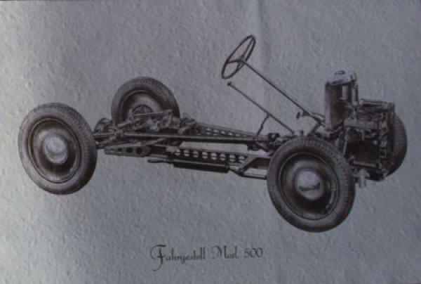 Fiat 500 Topolino Modelprogram 1938 "Ein ganz grosser Kleinwagen" Carbrochure-Map (4102)