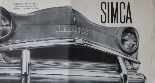 Simca Aronde Modelprogram 1957 Carbrochure (4167)