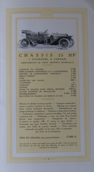 Peugeot Modellprogramm 1912 Automobilprospekt (4198)