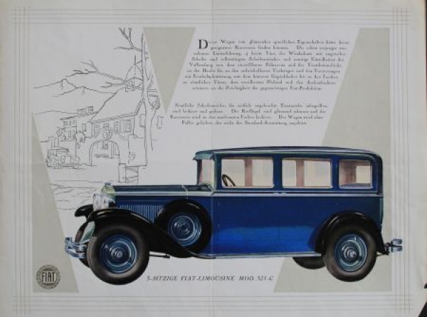 Fiat 521 C Modelprogram 1930 Carbrochure (6145)