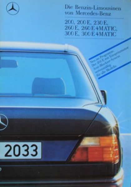 Mercedes-Benz 200 - 300 E Modelprogram 1989 Carbrochure (5527)