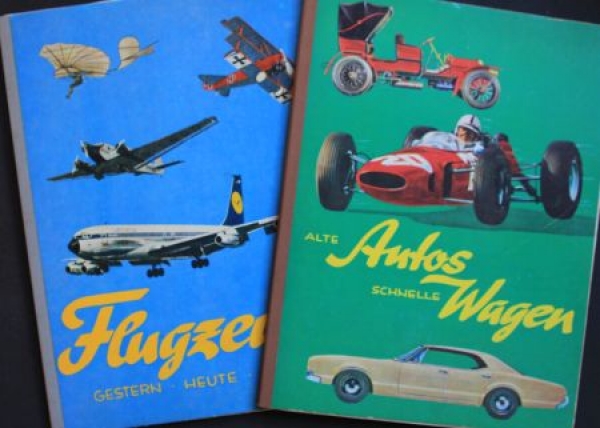 Herba Scrappictures "Flugzeuge" and "Autos" 2 Scrapbooks 1978 (5540)