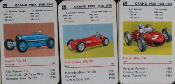 Piatnik "Rennwagen" 1967 Motorracing-Cardgame (3809)