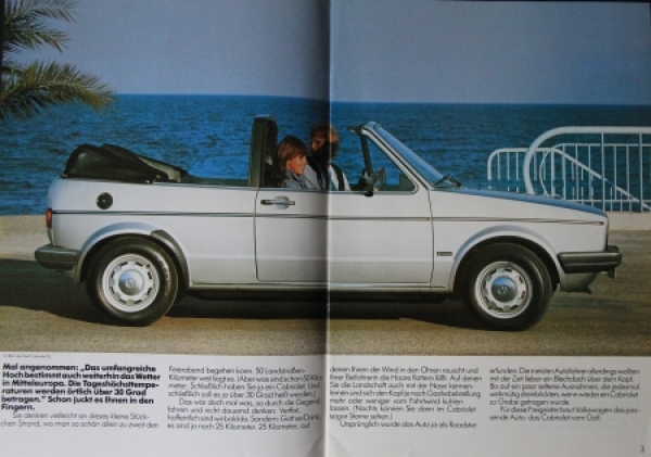 Volkswagen Rabbit Convertible Modelprogram 1982 Carbrochure (4298)