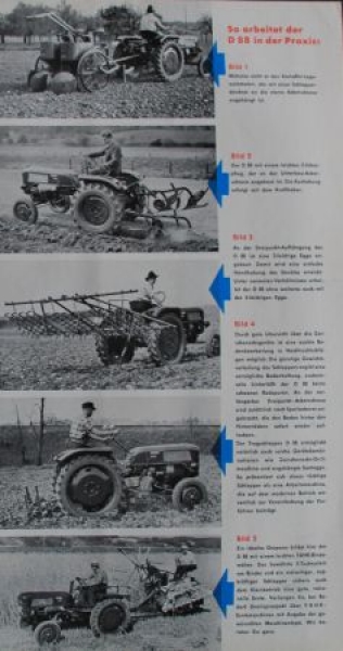 Fahr D 88 Modelprogram 1957 "Wer gut arbeitet..." Tractorbrochure (4326)