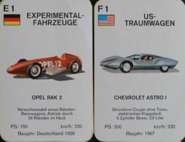 Altenburg Spielkarten "Experimental-Vehicles" 1967 Cardgame (2912)