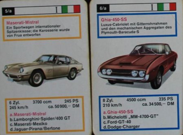 Schmid Spiele "Autos" 1967 Cardgame (2908)