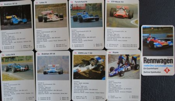 Berliner Spielkarten "Rennwagen" 1970 Cardgame (2909)