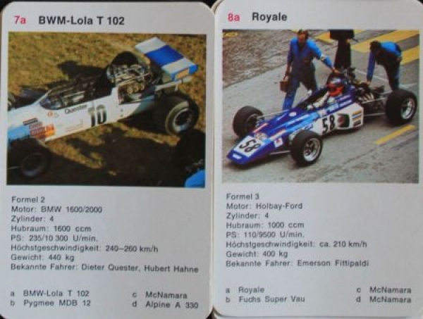 Berliner Spielkarten "Rennwagen" 1970 Cardgame (2909)