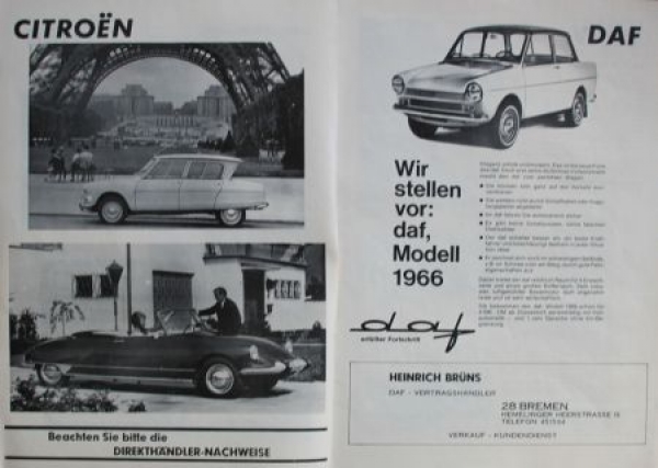 "Automobil Rundschau" Automobile-Magazine 1966 (2720)