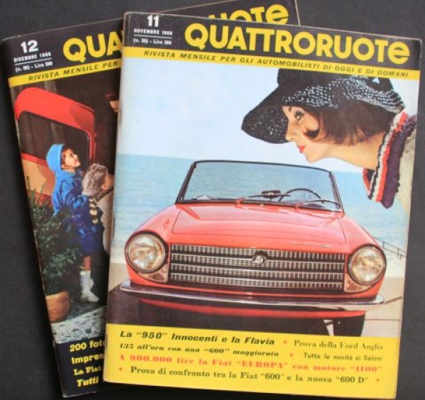 "Quattroruote" Automobile-Magazine Italy 1960 two issues (2712)