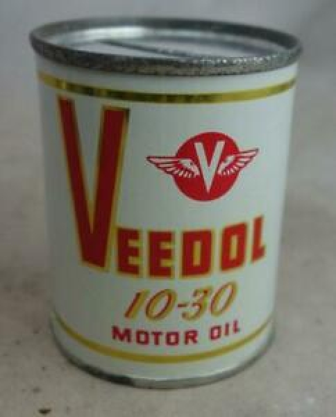 Veedol Motor Oil Piggybank 1962 "10-30 Motor-Oil" Oilcanfigure with Pin-up by Heinz Fehling (6254)