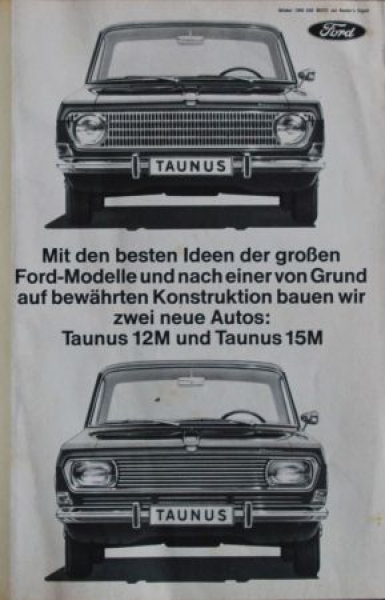 Ford Taunus 12 M Modelprogram 1966 Carbrochure (4409)