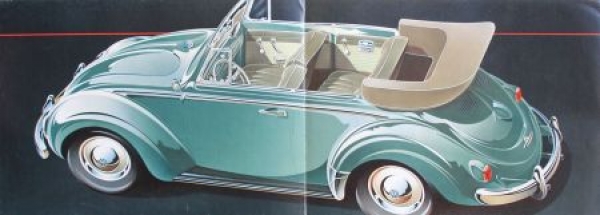 Volkswagen Beetle Convertible Modelprogram 1958 Reuters-Drawings Carbrochure (6283)