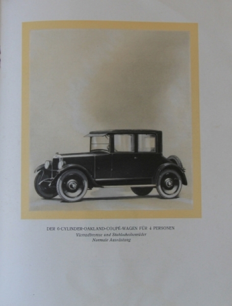 Oakland Sechs-Cylinder Modellprogramm 1924 Automobilprospekt (4525)